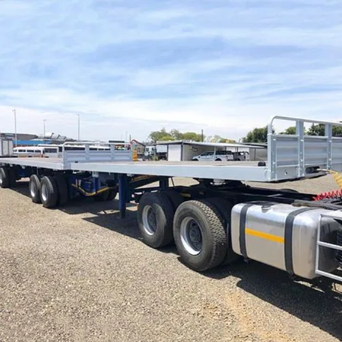 Double Container Transport Interlink Superlink 40ft+20ft 2/3/4 Axles 120 Tons Flatbed Trailer for Sale