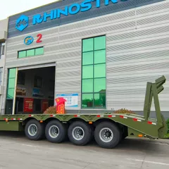 3axle 80ton Heavy Duty Gooseneck Hydraulic Ramp Low Loader/Lowbed/ Lowboy Low Bed Trailer Truck Semi Trailers for Excavator Transport