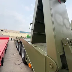 3axle 80ton Heavy Duty Gooseneck Hydraulic Ramp Low Loader/Lowbed/ Lowboy Low Bed Trailer Truck Semi Trailers for Excavator Transport