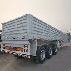 60 Tons 3 Axles Drop Side Cargo Side Wall Side Board Semi Trailer for sale