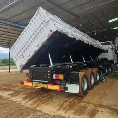 Side Dump Trailers 3 Axles Side Tipper Trailer 45cbm Tipper Grain Dumping Truck Trailer for Sale