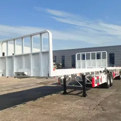Double Container Transport Interlink Superlink 40ft+20ft 2/3/4 Axles 120 Tons Flatbed Trailer for Sale