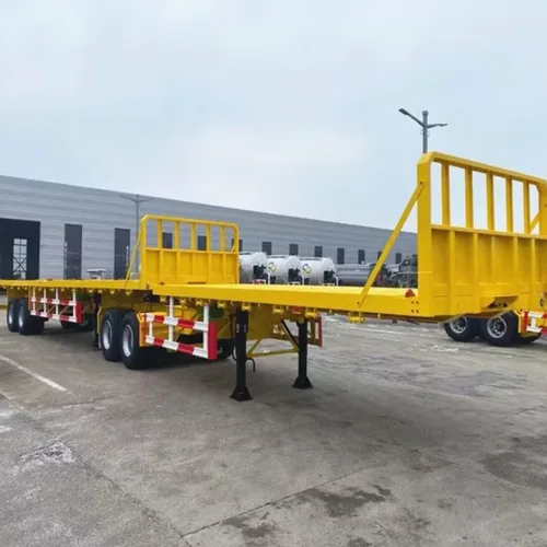 Double Container Transport Interlink Superlink 40ft+20ft 2/3/4 Axles 120 Tons Flatbed Trailer for Sale