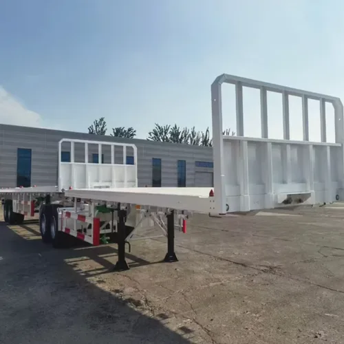 Double Container Transport Interlink Superlink 40ft+20ft 2/3/4 Axles 120 Tons Flatbed Trailer for Sale
