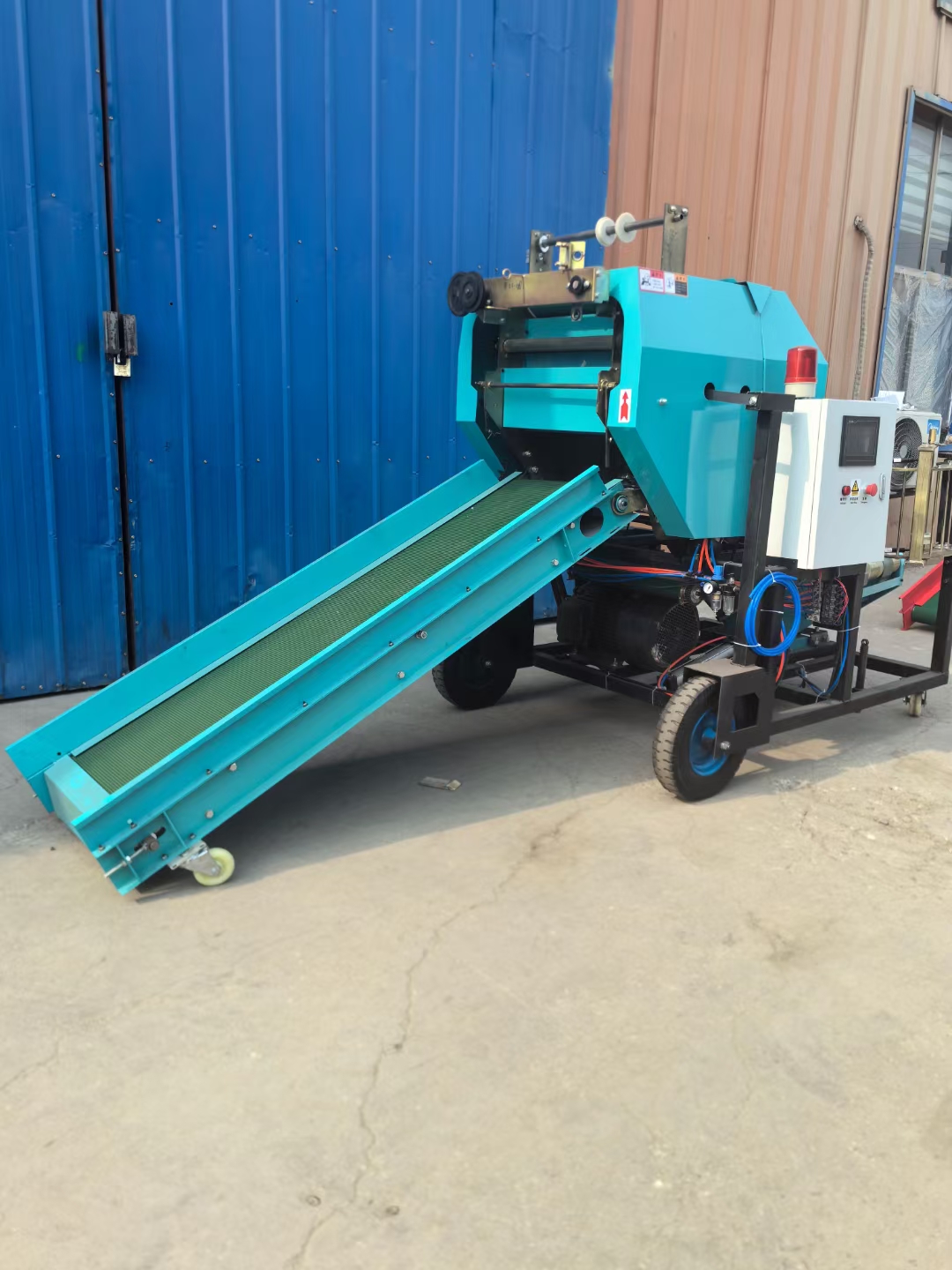 Small Medium Large Straw Forage Baler Wrapping Machine Dual Power Motor Diesel Africa Agriculture