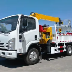 3.2 Ton FAW Light Truck Mounted Crane JQCM 4 Section Boom With Aerial Working Platform Export