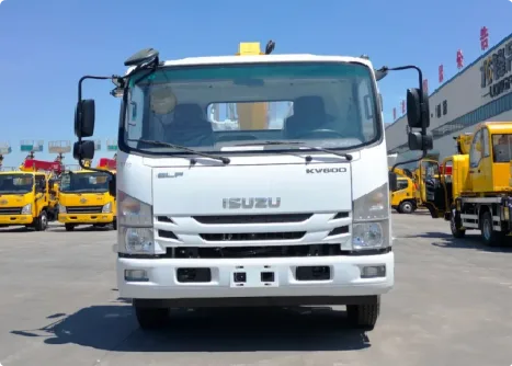 3.2 Ton FAW Light Truck Mounted Crane JQCM 4 Section Boom With Aerial Working Platform Export