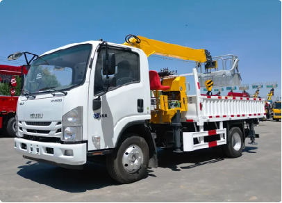 3.2 Ton FAW Light Truck Mounted Crane JQCM 4 Section Boom With Aerial Working Platform Export