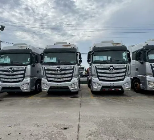 Factory Direct Used AUMAN EST Flat Floor Truck Tractor 580HP Double Layer Chassis Leaf Spring Suspension For Central Asia Southeast Asia Freight Bulk Shipment