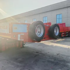 3 Axle Low Bed Semi Trailer With Hydraulic Ramp For Excavator Transport BENMA Vehicle Heavy Duty Lowboy Trailer