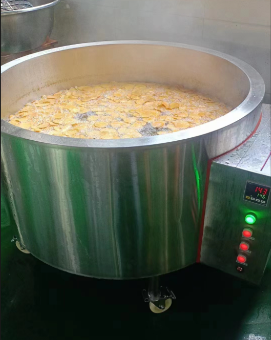 Round Commercial Frying Pot, Stainless Steel Constant Temperature Electric Fryer, Small Frying Equipment for Tofu Puffs & Dried Tofu