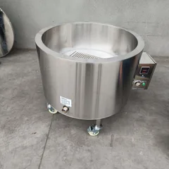 Round Commercial Frying Pot, Stainless Steel Constant Temperature Electric Fryer, Small Frying Equipment for Tofu Puffs & Dried Tofu
