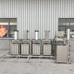 4-Station Automatic Dried Tofu Machine, Pneumatic Continuous Pressing Tofu Cubes Production Line, Commercial Stainless Steel Tofu Forming Equipment