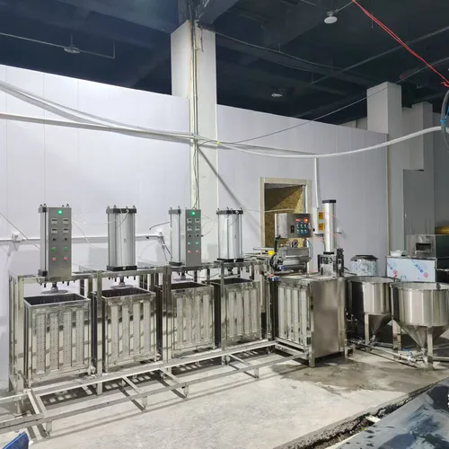 4-Station Automatic Dried Tofu Machine, Pneumatic Continuous Pressing Tofu Cubes Production Line, Commercial Stainless Steel Tofu Forming Equipment