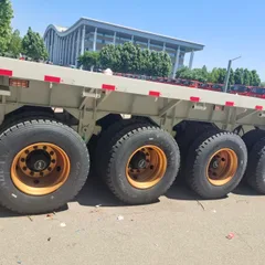 Brand New 3 Axle Flatbed Semi Trailer Heavy Duty Container Steel Machinery Transport Flat Semi-Trailer Custom Dimension For Africa Southeast Asia Logistics Export