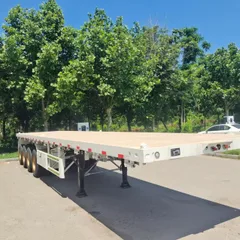 Brand New 3 Axle Flatbed Semi Trailer Heavy Duty Container Steel Machinery Transport Flat Semi-Trailer Custom Dimension For Africa Southeast Asia Logistics Export