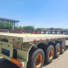 Brand New 3 Axle Flatbed Semi Trailer Heavy Duty Container Steel Machinery Transport Flat Semi-Trailer Custom Dimension For Africa Southeast Asia Logistics Export