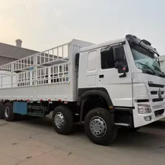 Used HOWO 8X4 Stake Cargo Truck, 12-wheel High Fence Livestock Truck, Second-hand Cargo Lorry for Agricultural Goods Export