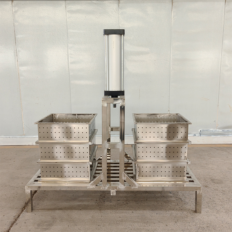 Title: Double Station Pneumatic Dried Tofu Press Machine, Timed Automatic Tofu Forming Press for Small Bean Product Workshop