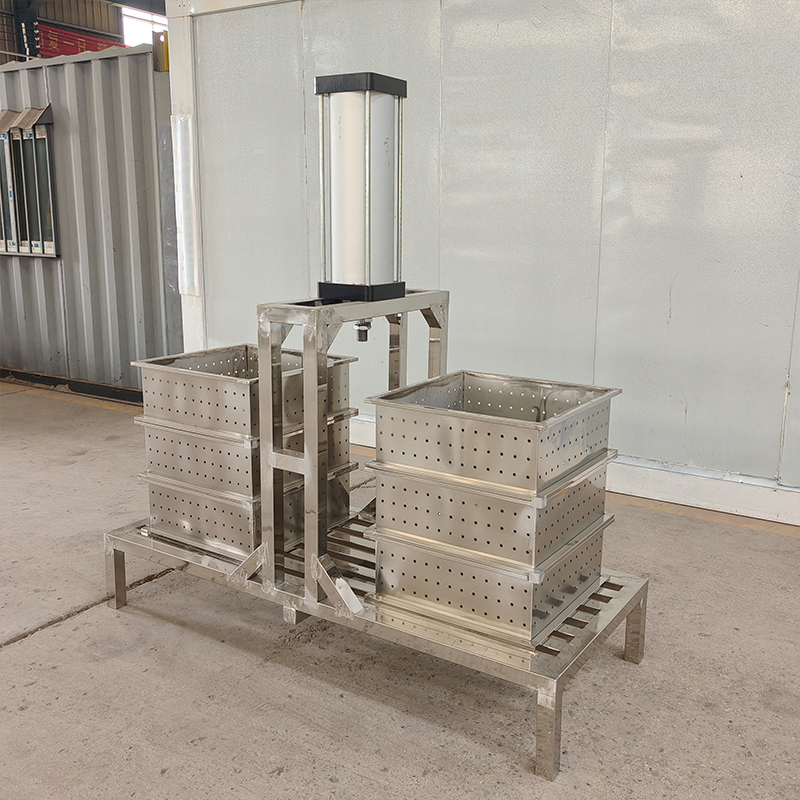 Title: Double Station Pneumatic Dried Tofu Press Machine, Timed Automatic Tofu Forming Press for Small Bean Product Workshop