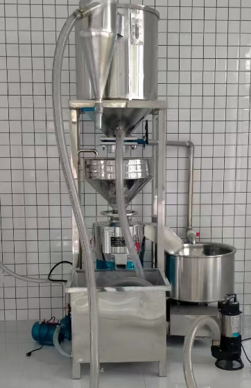 Automatic Bean Feeding Grinding & Residue Mixing Integrated Machine, Commercial Soybean Grinder with Sand Separation for Tofu Workshop