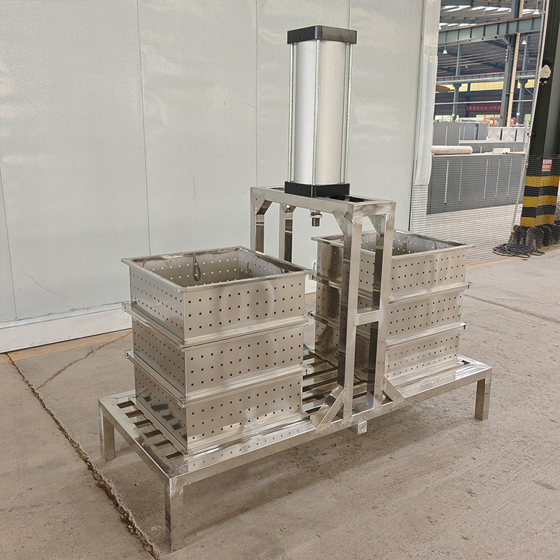 Title: Double Station Pneumatic Dried Tofu Press Machine, Timed Automatic Tofu Forming Press for Small Bean Product Workshop