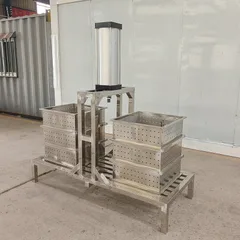 Title: Double Station Pneumatic Dried Tofu Press Machine, Timed Automatic Tofu Forming Press for Small Bean Product Workshop