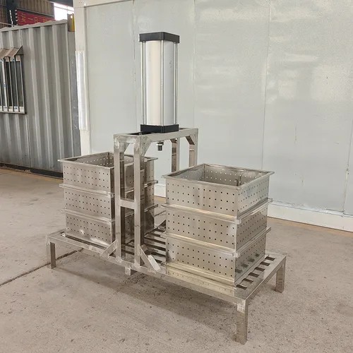 Title: Double Station Pneumatic Dried Tofu Press Machine, Timed Automatic Tofu Forming Press for Small Bean Product Workshop