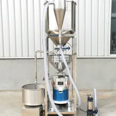 Automatic Bean Feeding Grinding & Residue Mixing Integrated Machine, Commercial Soybean Grinder with Sand Separation for Tofu Workshop