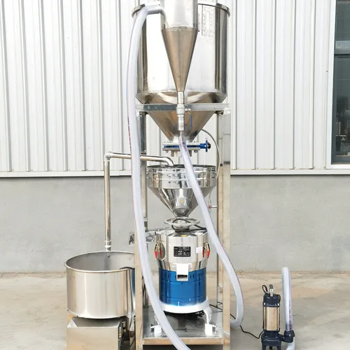 Automatic Bean Feeding Grinding & Residue Mixing Integrated Machine, Commercial Soybean Grinder with Sand Separation for Tofu Workshop