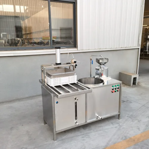 Small Integrated Soybean Grinding & Boiling Tofu Making Machine, Electric Heating Pneumatic Single Station Tofu Forming Equipment for Stall & Mini Workshop