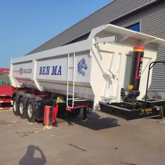 BEN MA Tri-Axle U-Type Rear Tipper Semi-Trailer, Heavy-Duty Trailer for Sand, Gravel & Muck Haulage