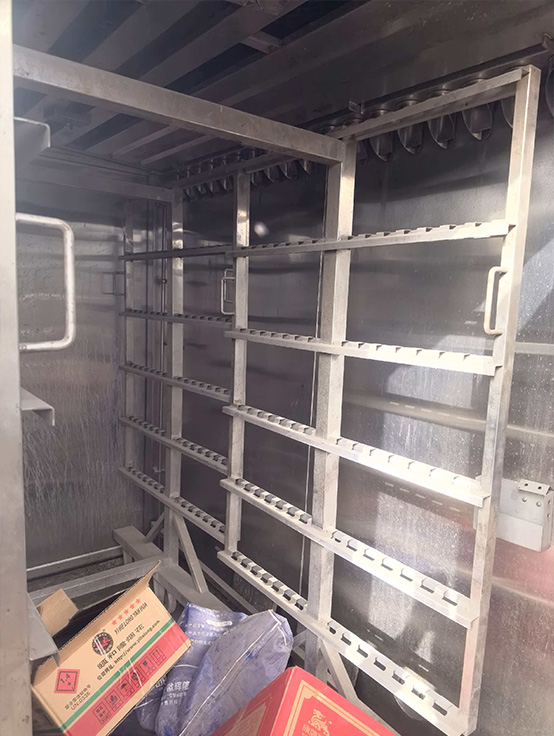Used QXZ2/2 Stainless Steel Automatic Smoke Oven Multi-function Cooking Drying Smoking Integrated Machine For Sausage Bacon Ham Smoked Chicken Bean Products Meat Food Processing Factory Bulk Export FOB USD Price Available