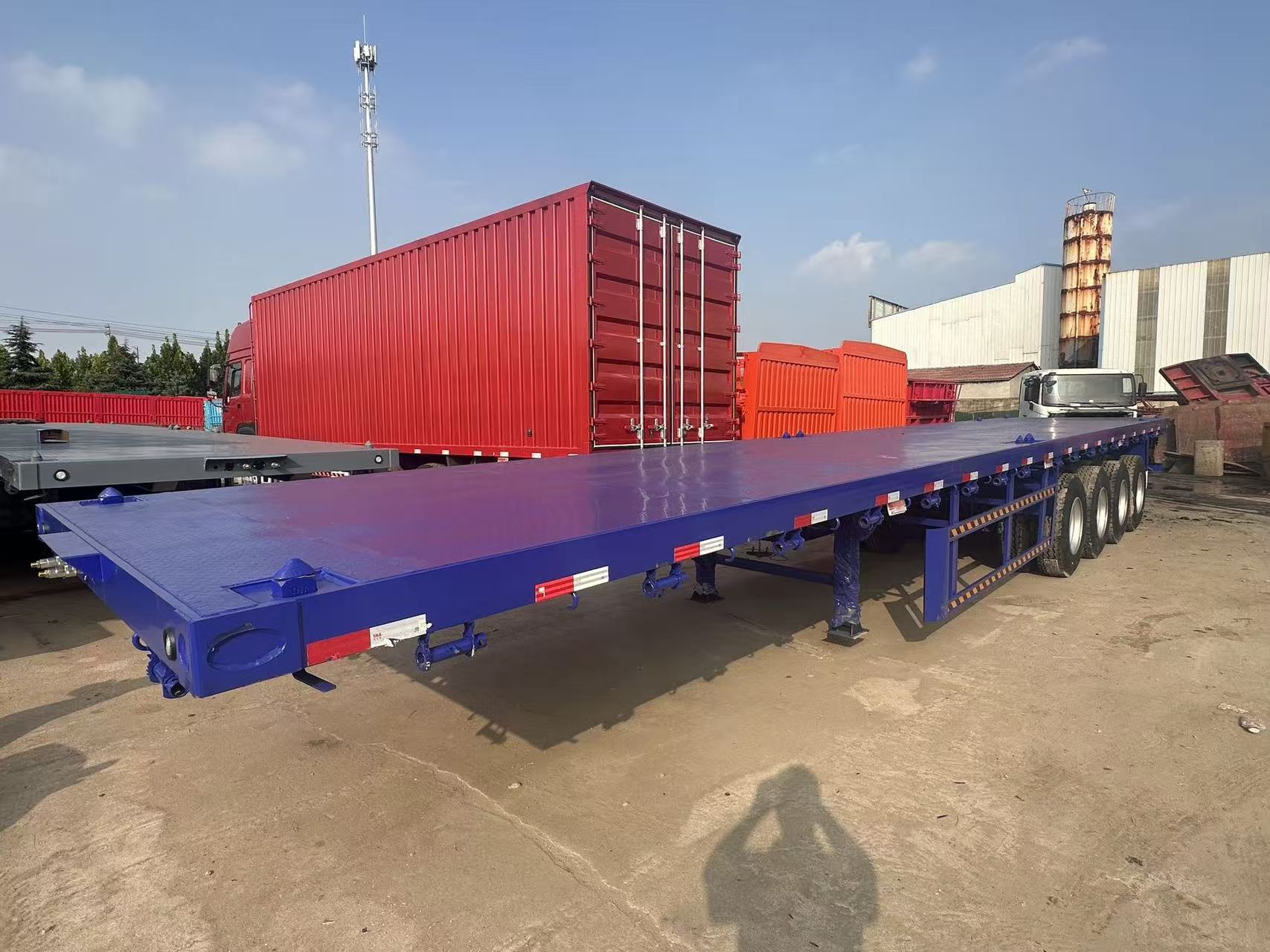13-meter four-line eight-axle flatbed semi-trailer