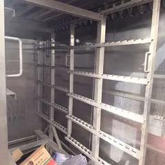Used QXZ2/2 Stainless Steel Automatic Smoke Oven Multi-function Cooking Drying Smoking Integrated Machine For Sausage Bacon Ham Smoked Chicken Bean Products Meat Food Processing Factory Bulk Export FOB USD Price Available