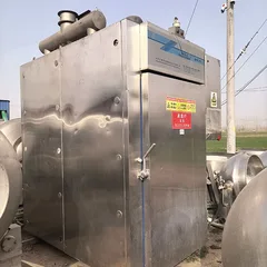 Used QXZ2/2 Stainless Steel Automatic Smoke Oven Multi-function Cooking Drying Smoking Integrated Machine For Sausage Bacon Ham Smoked Chicken Bean Products Meat Food Processing Factory Bulk Export FOB USD Price Available