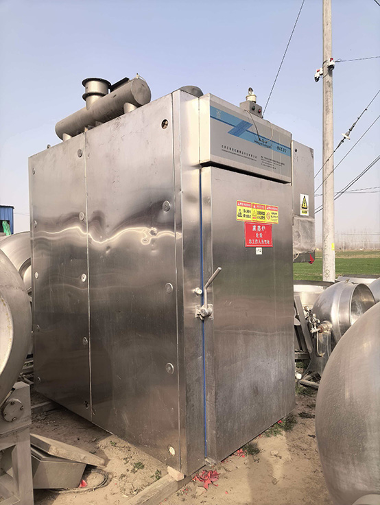 Used QXZ2/2 Stainless Steel Automatic Smoke Oven Multi-function Cooking Drying Smoking Integrated Machine For Sausage Bacon Ham Smoked Chicken Bean Products Meat Food Processing Factory Bulk Export FOB USD Price Available