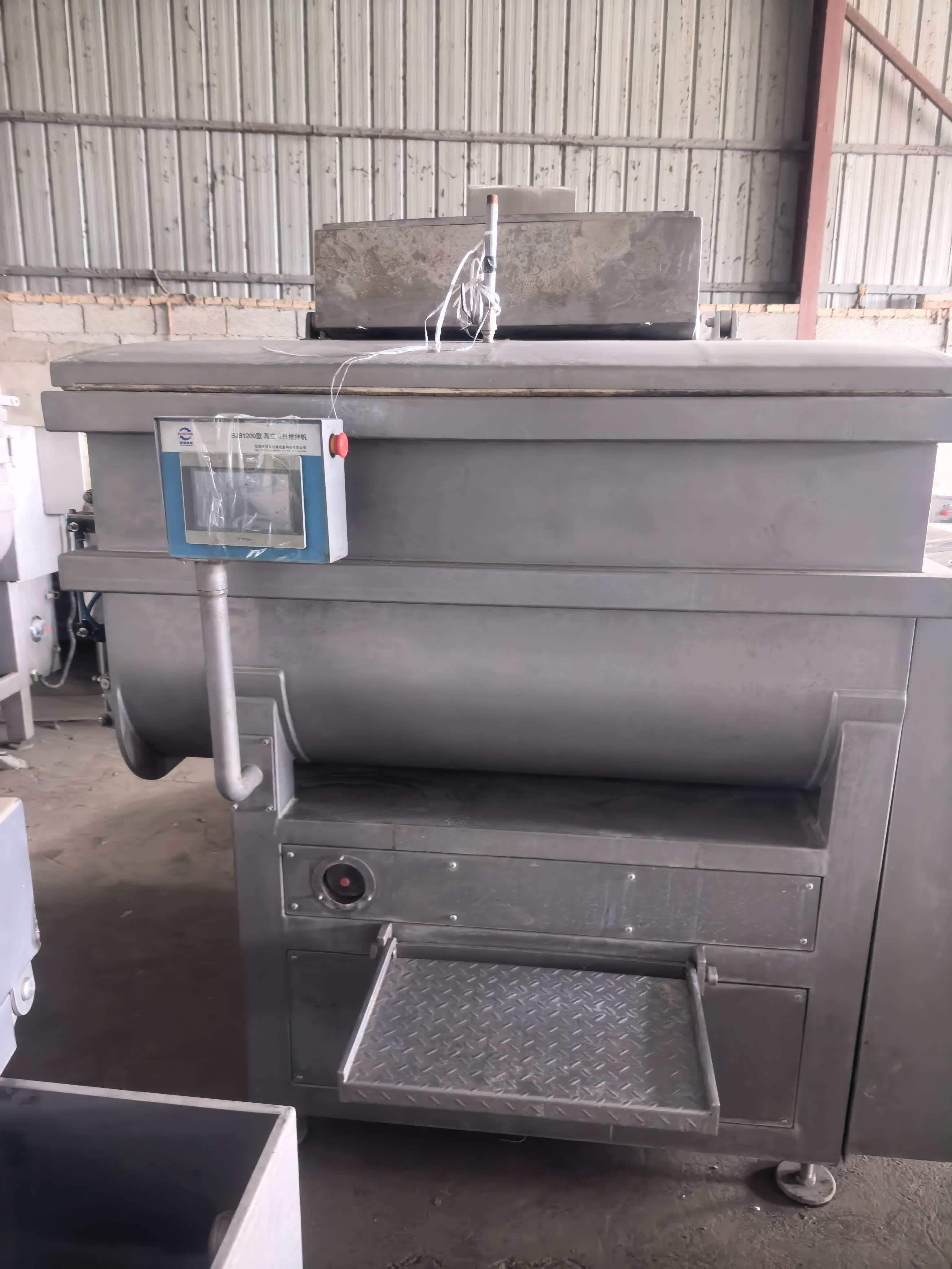 Used Horizontal Vacuum Meat Mixer 304 Stainless Steel Double Shaft Stuffing Blending Machine For Sausage Ham Meatball Dumpling Filling Processing Factory Bulk Export FOB USD Price Available