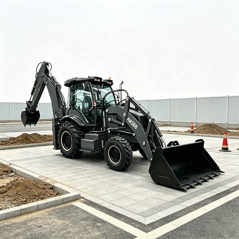 SHENTUI AM388 4WD backhoe loader for construction excavation
