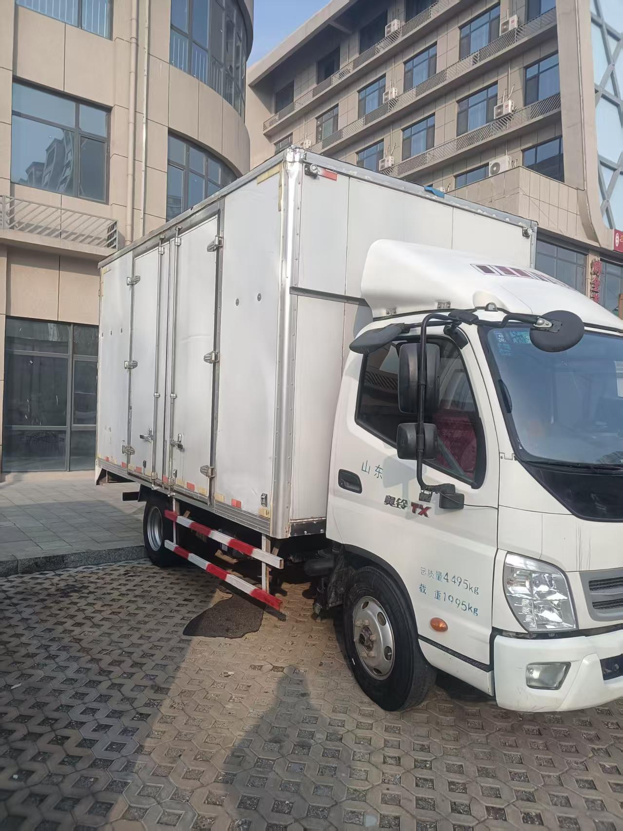 Used 2019 FOTON AOLING TX 4165×2300 Closed Box Light Truck 4J2.8TC3 Diesel Engine Power Steering Air Brake For Express Fresh Goods Urban Logistics Bulk Export FOB USD Price Available