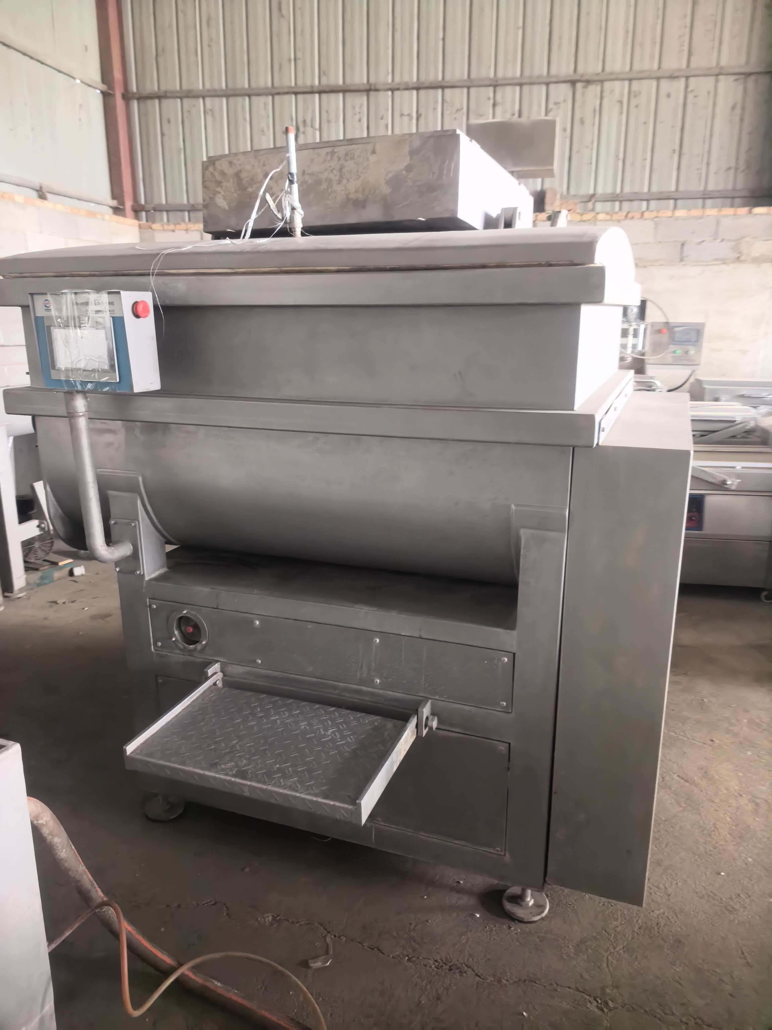 Used Horizontal Vacuum Meat Mixer 304 Stainless Steel Double Shaft Stuffing Blending Machine For Sausage Ham Meatball Dumpling Filling Processing Factory Bulk Export FOB USD Price Available