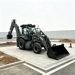 SHENTUI AM388 4WD backhoe loader for construction excavation
