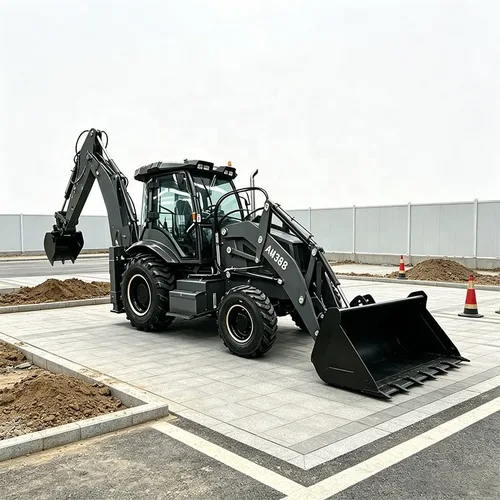 SHENTUI AM388 4WD backhoe loader for construction excavation

