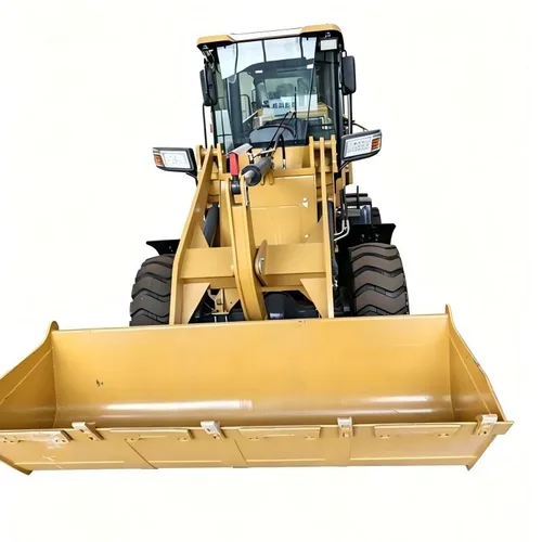 946 compact front end loader handling gravel at a construction site
