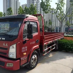 Used 2018 YUEJIN 4.2m Heavy Duty Flatbed Light Truck SOFIM Engine Power Steering Air Brake 750R16 Tyres For Construction Agricultural Goods Short Distance Transport Bulk Export FOB USD Price Available