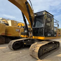 CAT 325D2L With 3 cameras, top‑mounted large guardrail, highest configuration.
