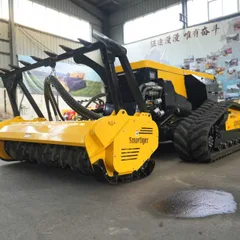 75 HP Full-Hydraulic Remote Controlled Fire Break Clearing Robot, Forest Wood Shredding Brush Cutter