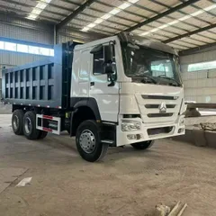 Used HOWO 375HP 6×4 Rear Tipper Dump Truck Custom White Cab Black Cargo Box For Mine Sand Stone Construction Transport Whole Vehicle Export FOB USD Price Available