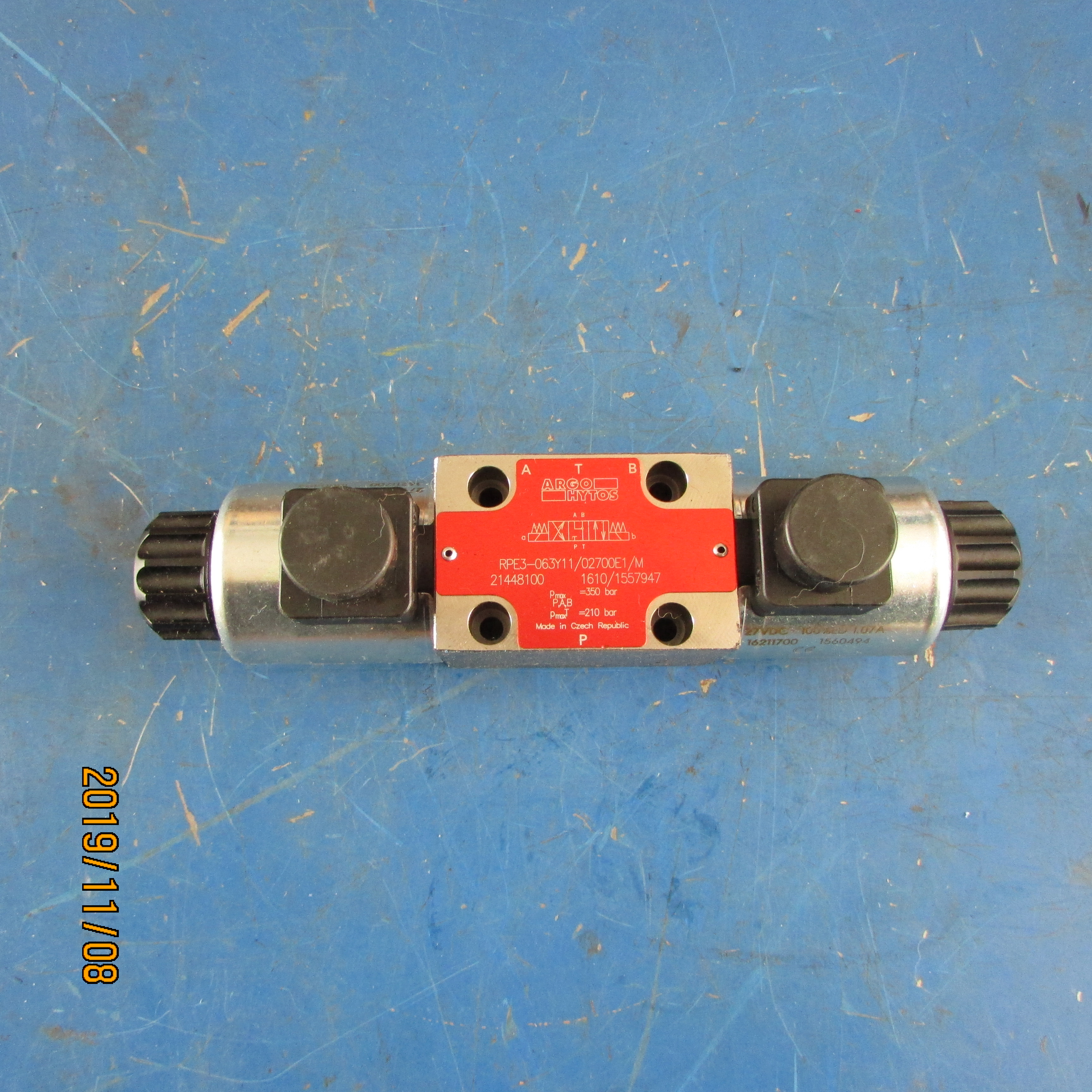 XCMG Paver Solenoid Directional Valve – PN 803069204 / RPE3-06-3Y11/02700E1 | OEM ARGO-HYTOS | Fits RP803/RP953/RP1253/RP1356