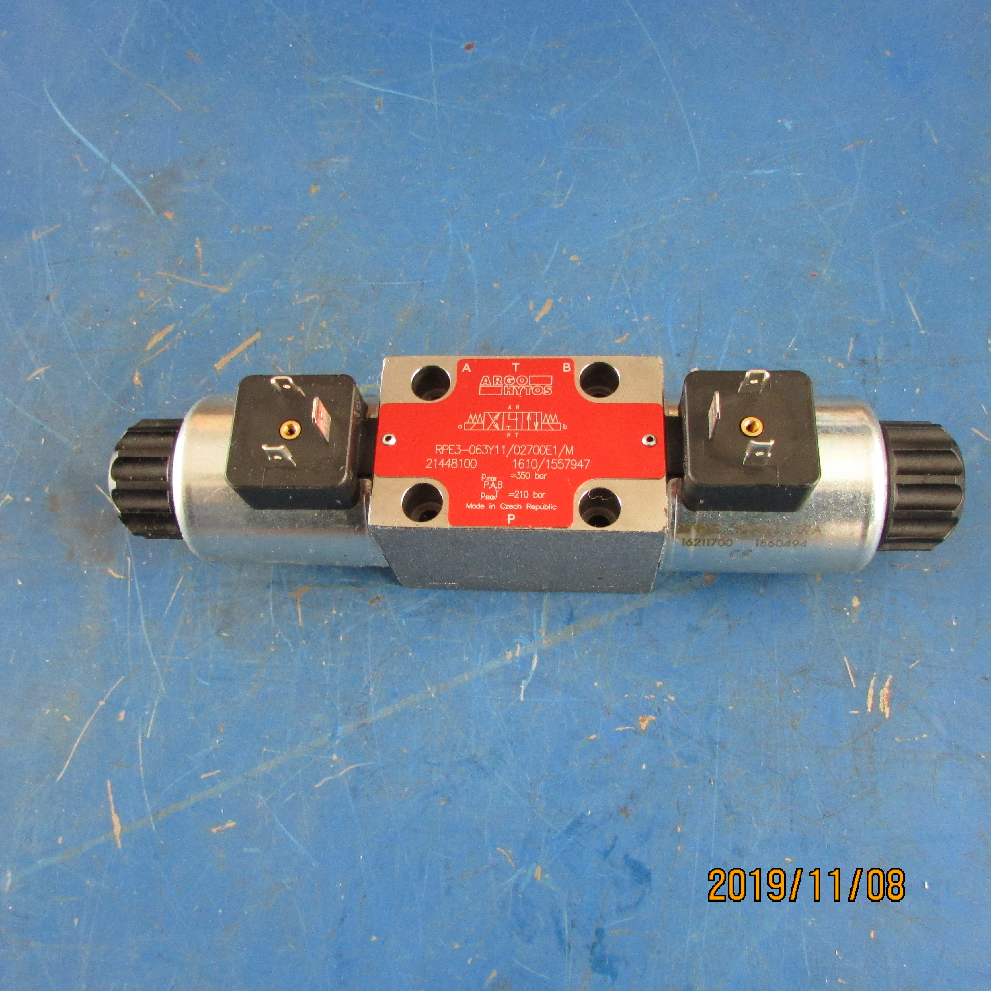 XCMG Paver Solenoid Directional Valve – PN 803069204 / RPE3-06-3Y11/02700E1 | OEM ARGO-HYTOS | Fits RP803/RP953/RP1253/RP1356